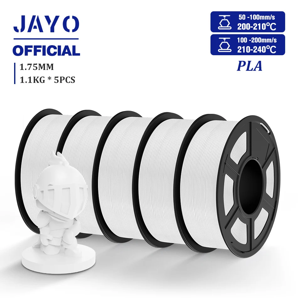 JAYO 5 rollen 3D-filament PLA/PLA META/PETG/ZIJDE PLA+/hout/PLA Marblel/APLA 1,75 mm 1,1 kg 3D-printerfilament voor FDM Muticolor - afbeelding 1