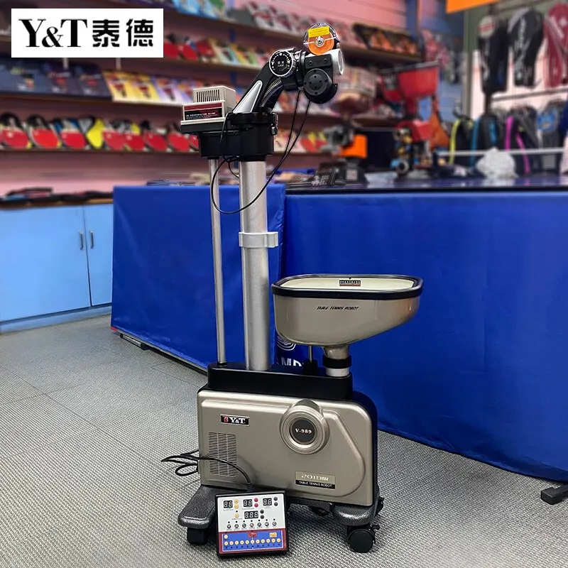 Y&T V989-2019 Professional Table Tennis Serve Machine Robot Floor-mounted Fully Automatic Training Partner Table Tennis Robot