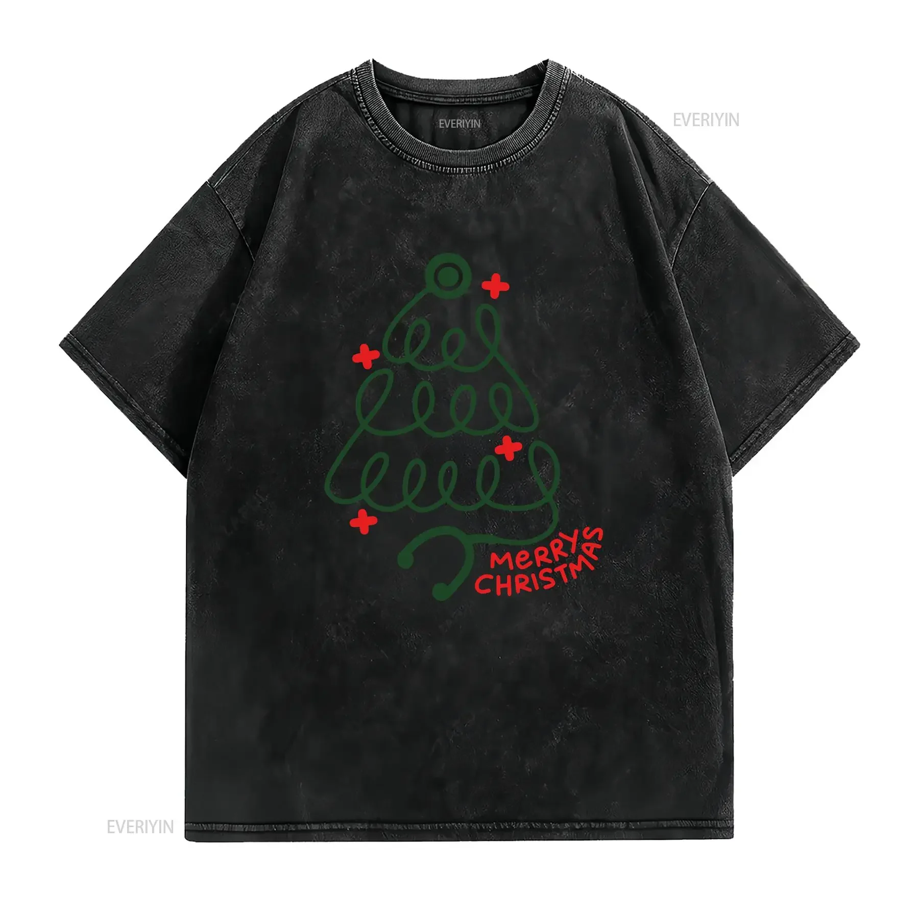 Christmas Stethoscope Tree T Shirt Nurse Doctor GifT vintage Washed fashion Soft Stretched Casual streetwear Unisex Versatile