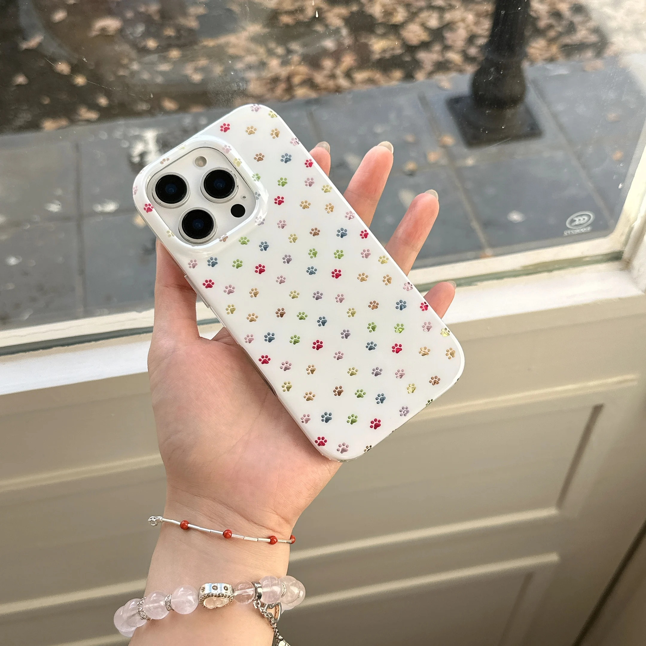 الإبداعية INS التسلق طبقات مزدوجة الملونة القط الكفوف نمط لطيف جراب هاتف آيفون 16 15 14 13 برو ماكس غطاء الهاتف الخلفي كابا