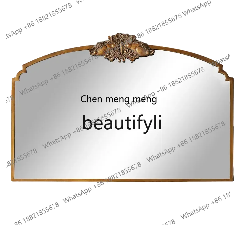 ss8350 SS French light luxury, special-shaped mirror, fireplace wall decorative mirror, dressing, European retro bathroom mirror