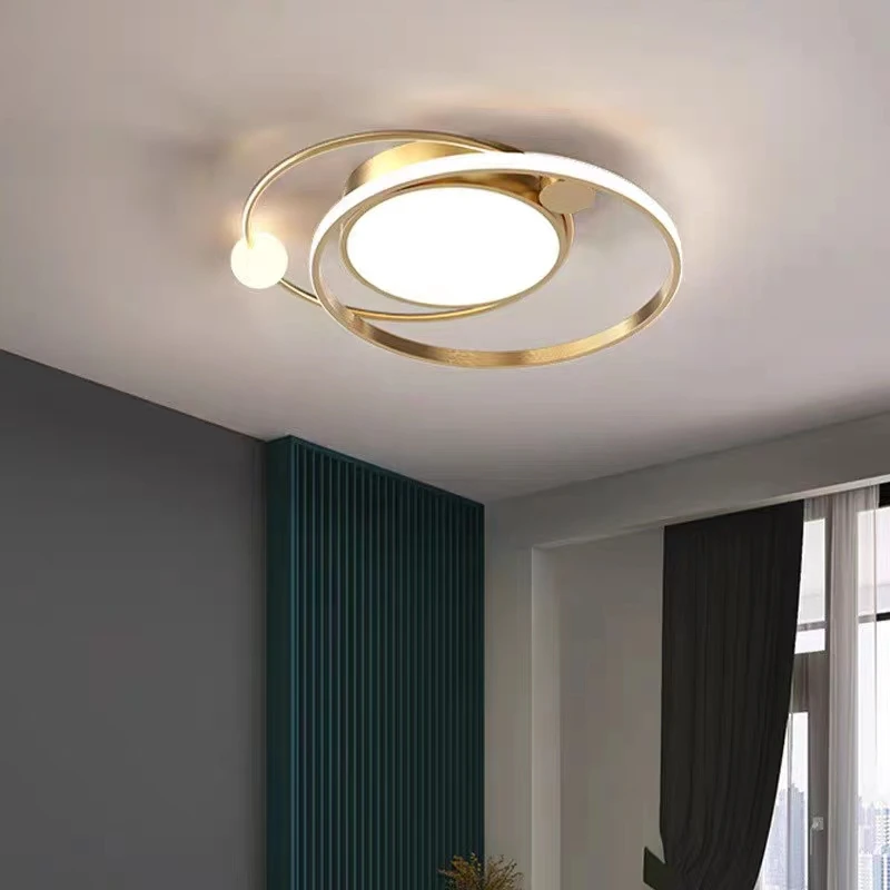 Lampu gantung Led Modern, untuk kamar tidur ruang tamu dapur lampu langit-langit belajar rumah tangga atmosfer Nordik kreatif