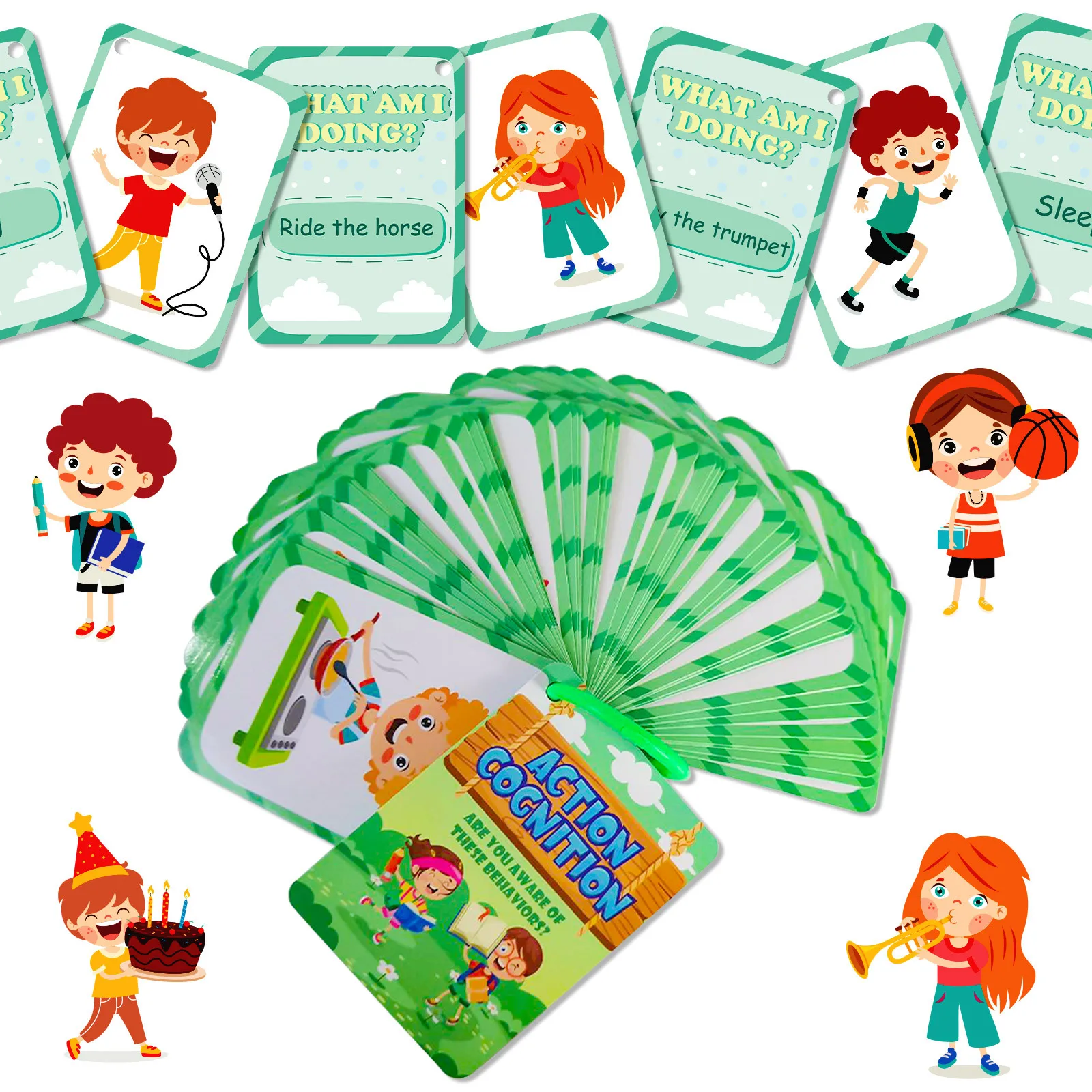 50Pcs/Set Cognition Learning Card Funny Memory Flash Cards Early Education Educational Toys For Children Kids