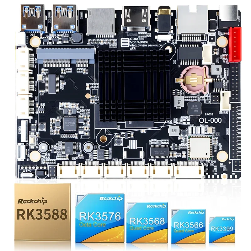 RoRuSHigh Quality Rockchip RK3568 ARM Board Industrial Linux Chipset Embedded WiFi Android 11.0 Motherboard For Commercial Displ