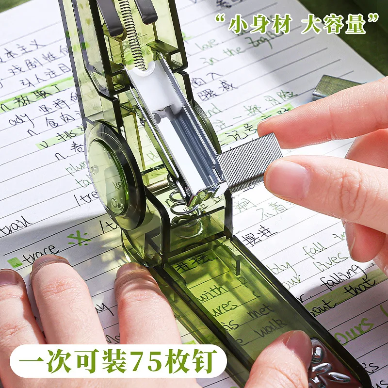 Kababear 360 Rotatable Portable Stapler Office Stationery High Aesthetic Value Student Office Use Middle Stitch Stapler