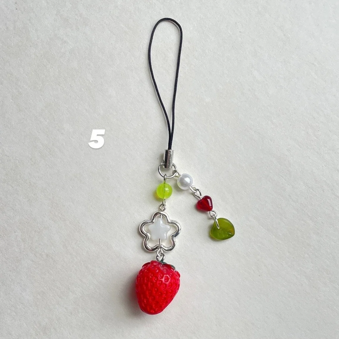 cute strawberry y2k cottagecore handmade phone charms