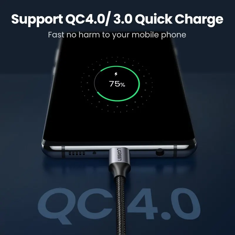 Ugreen USB C to USB Type C Cable for MacBook Pro iPad 2020 USB Charger Wire for Samsung S20 Huawei Quick Charge 4.0 PD 60W Cable