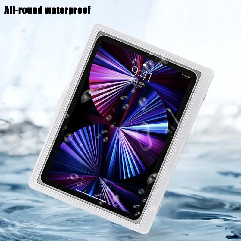 Shower Tablet Holder Waterproof Bathroom Tablet Case Mount Shelf Mount Shelf With Touchable Anti-Fog Screen For Tablets