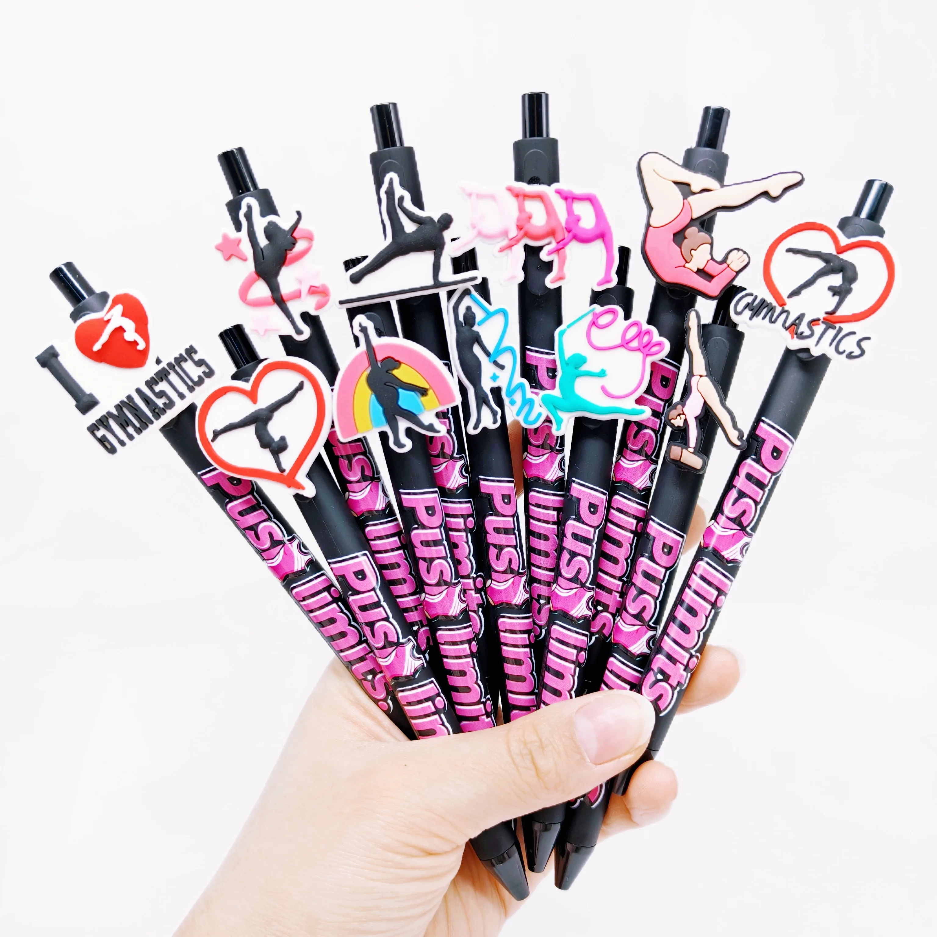 11pcs/22pcs Gymnastics Theme Ballpoint Pen Sports Press Ballpoint Pen Student Writing Ballpoint Pen