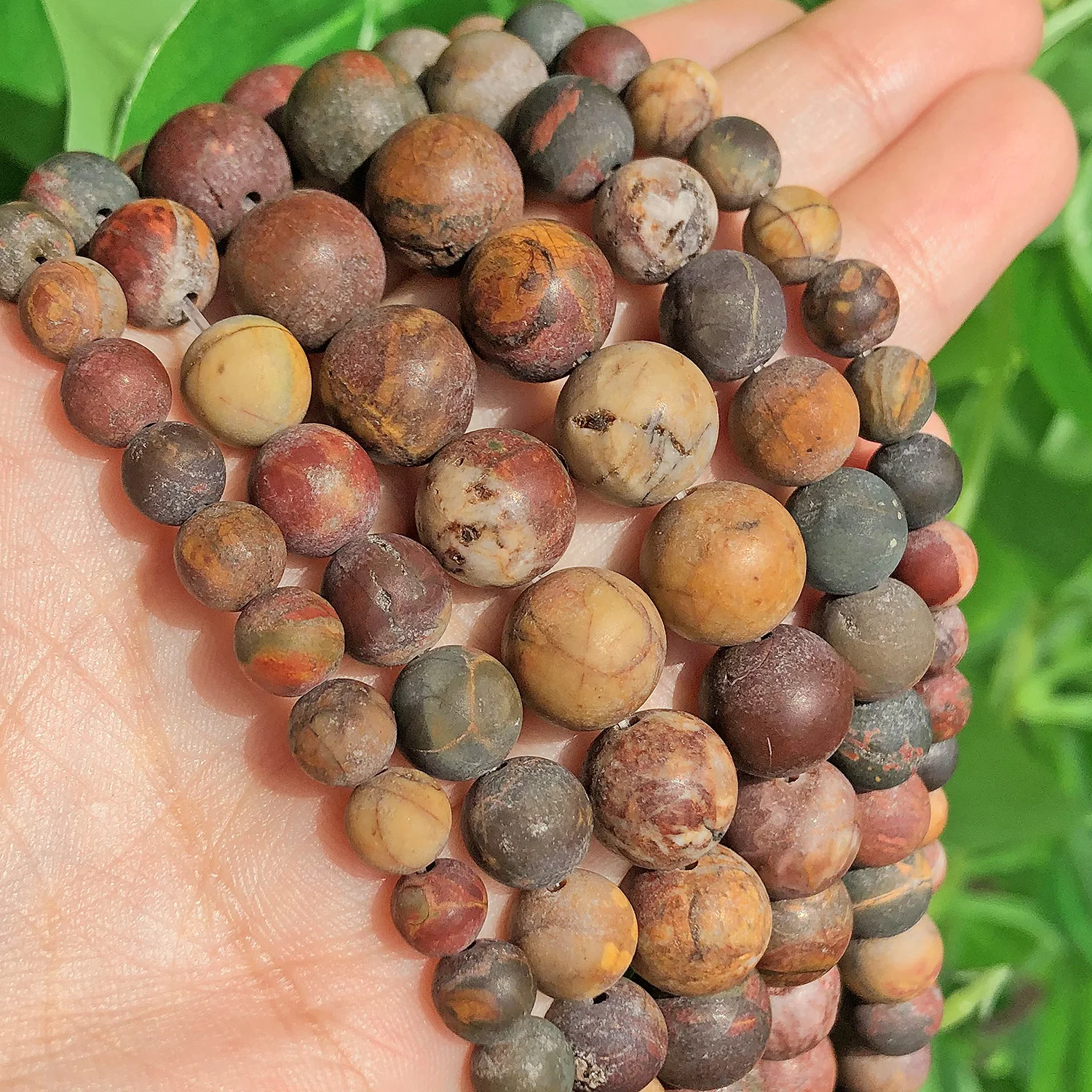 Natural Dull Polish Matte Picture Picasso Jaspers Tiger Eye Stone Beads for Jewelry Making 15inch 4 6 8 10mm