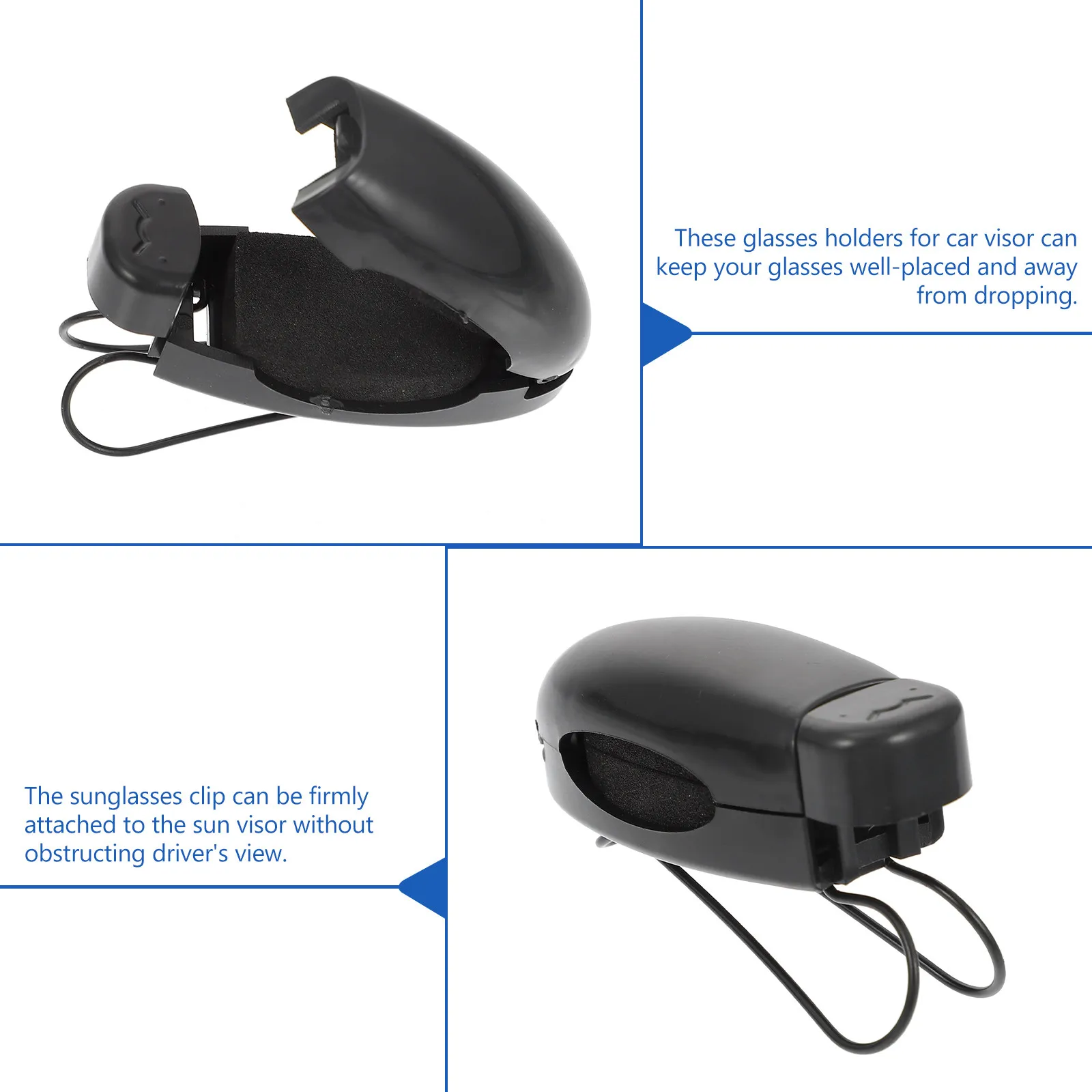 6Pcs Vehicle Sunglasses Mount Holder Car Sun Visor Glasses Clip Strong Adhesion No View Blockage Compact Design Easy Install Car