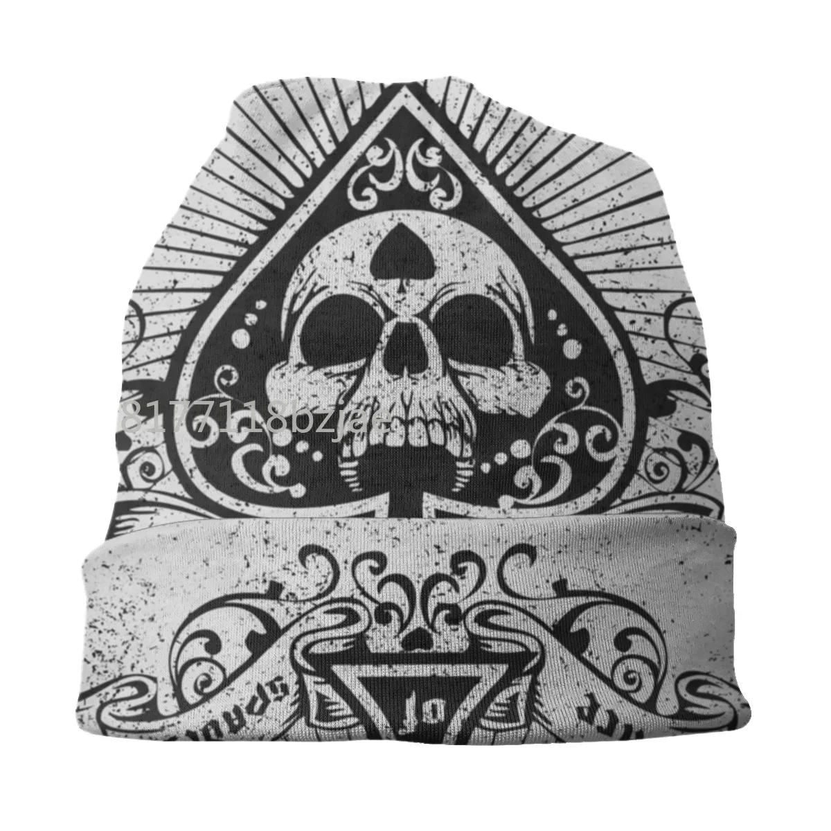 Heavy Metal 1960s Punk Rock Music Slouchy Beanie Hats Men Women Skull Art Ace Of Spades Knit Skullies Beanies Cap For Winter Ski