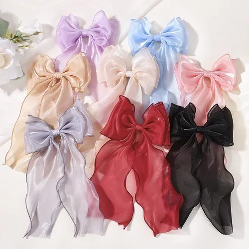 LOVEKIKI, 1 Uds., elegante lazo grande, coleta para el pelo para niñas, pinzas para el pelo, cinta de hilo de Boutique, accesorios para el cabello a la moda para mujer