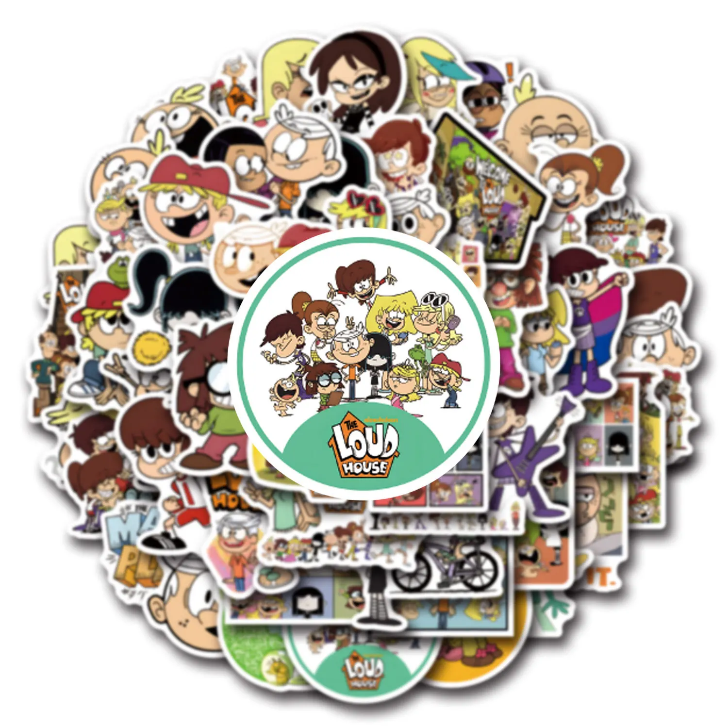 55pcs Animation The Cloud House Graffiti Stickers Decals Set for Laptop Guitar Suitcase DIY Classic Decoration