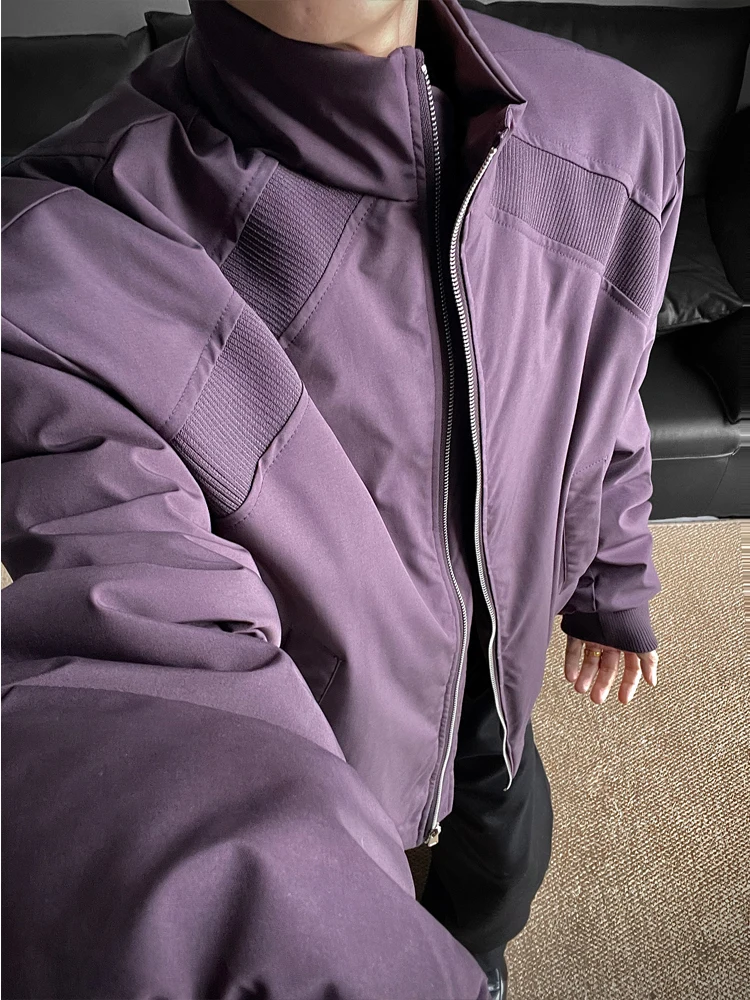 

Американский Sle ort Thiened Purple Cotton Jaet Мужская зимняя брендовая крутая мужская одежда Верхняя часть тела Деконструированная C...