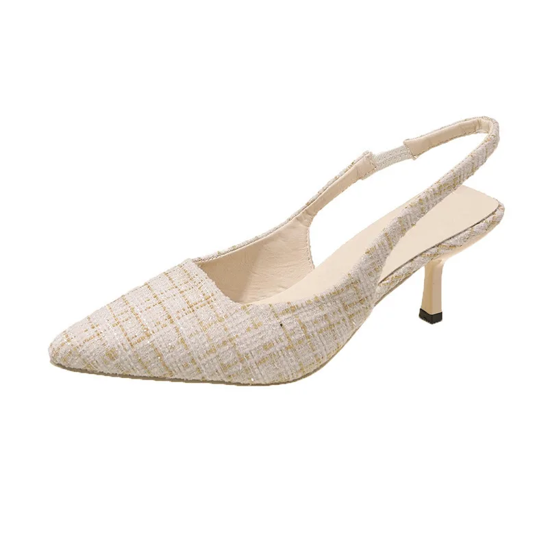Brand Designer Slingbacks High Heels Pumps Women Pointed Blue Pointed Toe Party Shoes Summer Thin Heeled Sandals High Heel Shoes view 6