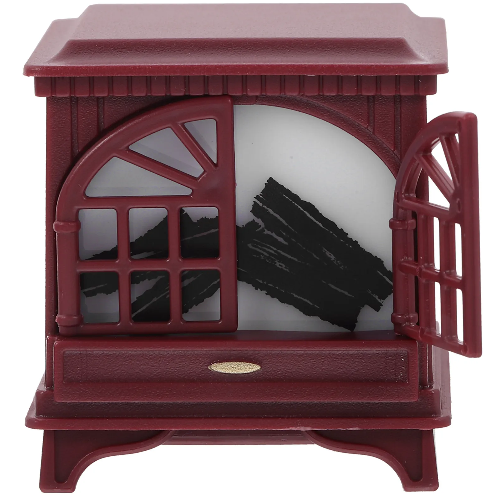 

Mini Fireplace Ornament Plastic Realistic Flame Effect Tiny House Decoration Compact Modern Style Miniature House Furniture