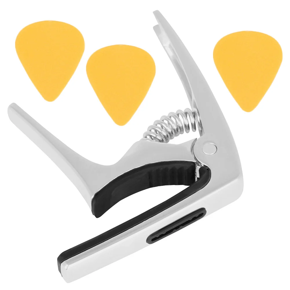 

Guitar Capo Universal Metal Strong Durable Lightweight Multifunctional Tuning Clip Includes Guitar Picks Acoustic Electric