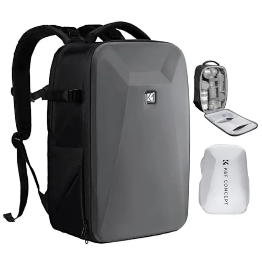 

Camera Backpack, Hardshell Photography DSLR Camera Bag with 15-15.6 Inch Laptop Compartment Waterproof Hard Shell Camera Case