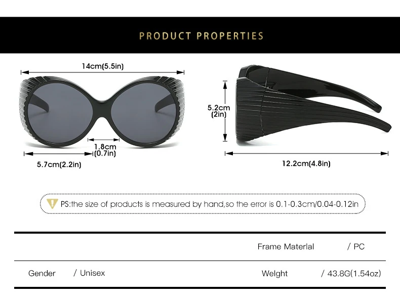 56971 übergroße ovale Brille Frauen Trend Schutz Sonnenbrille Farbverlauf Farbe Retro Sonnenschutz Spiegel Mode Streifen Farben uv400 – Detail 5