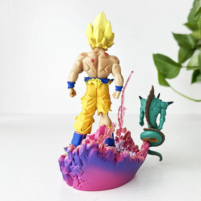 15cm Gk Battle Damage Son Goku Anime Figure Dragon Ball Divine Dragon Pvc Statue Model Super Saiyan Collection Children Toy Gift