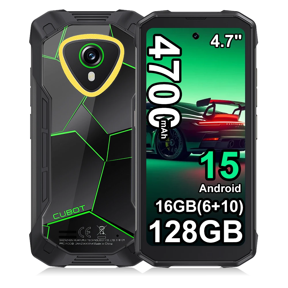 Verzending vanuit Frankrijk: Cubot KingKong Mini 4 Android 15 Robuuste Smartphone 4,7-inch 4700mAh 16(6+10)6GB+128GB NFC Campinglamp
