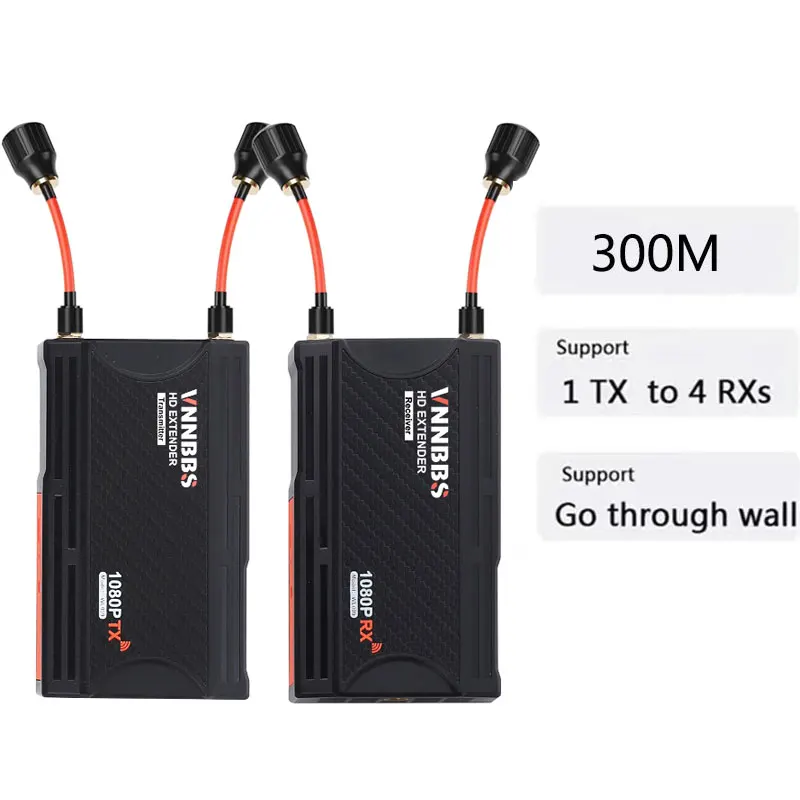 5.8Ghz 300M Wireless Extender Kit HDMI-Compatible Transmitter and Receiver Audio Video IR Remote for Camera PC To TV