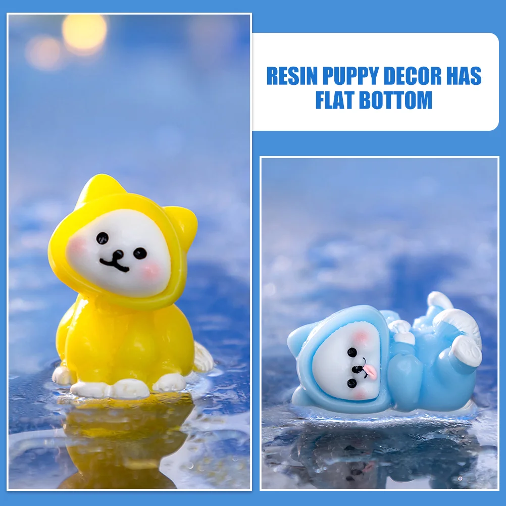 4 Buah Patung Kecil Anak Anjing Lanskap Mikro Mainan Massal Patung Hewan Realistis Figur Mini Figur Resin Pernak-pernik Miniatur Anjing