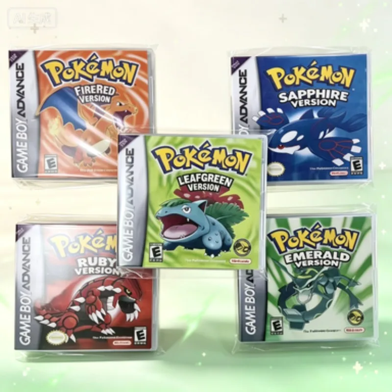 Classic Series Emerald FireRed Leafgreen Ruby Sapphire 5 Versions GBA Game in Box for 32 Bit Video Game Cartridge No Manual - view 3