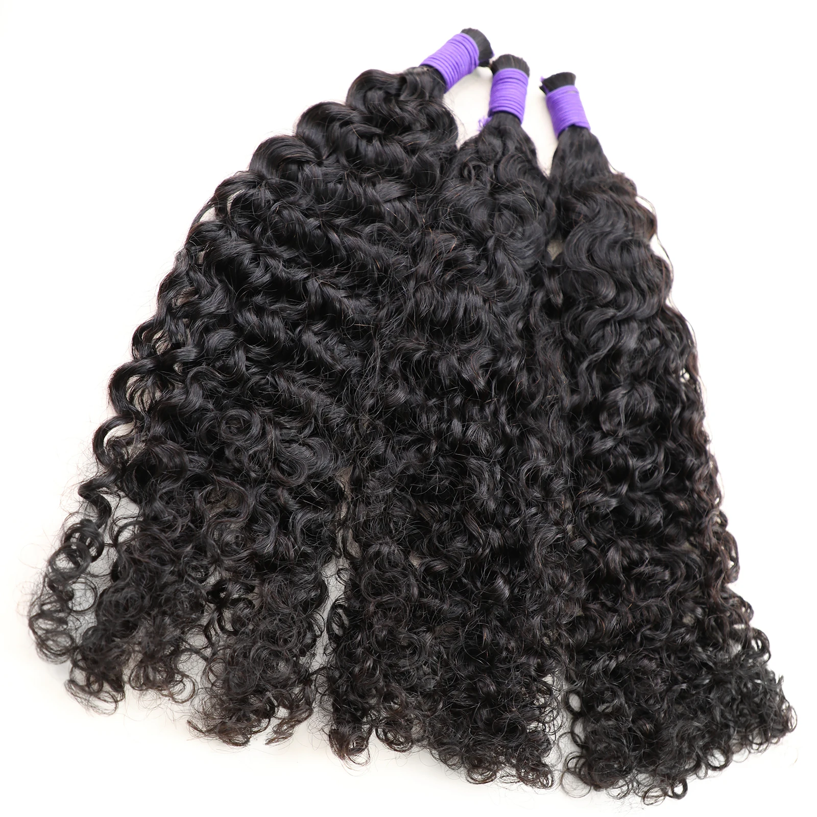 Brazilian Water Wave Bulk Cabelo Humano para Trança, Tranças Boho, Micro Trança, Sem Trama, 100g