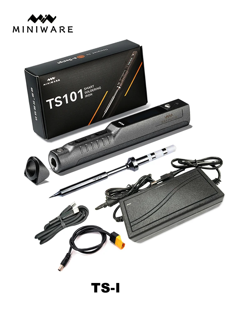 Originele TS101 Soldeerbout 65W Digitale Display Thermostaat Mini Draagbare 24V3A Voeding Uitgerust Met Soldeerbout Tip