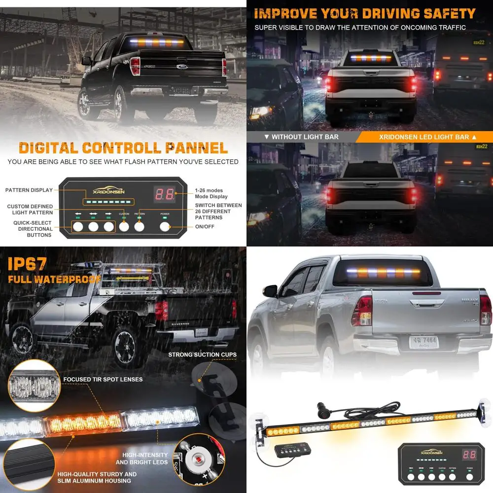 

Светодиодная панель на 35 LED-ламп с 48 янтарными и белыми стробоскопами для предупреждения о безопасности транспортных средств