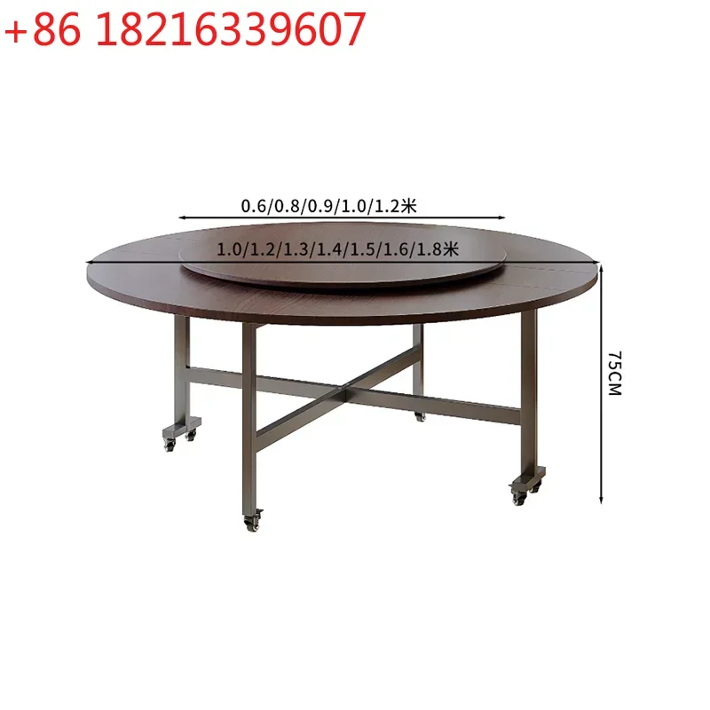100/120cm Round Dining Table With Turntable For Home Living Room Portable Foldable And Storage Table For Kitchen And Restaurant