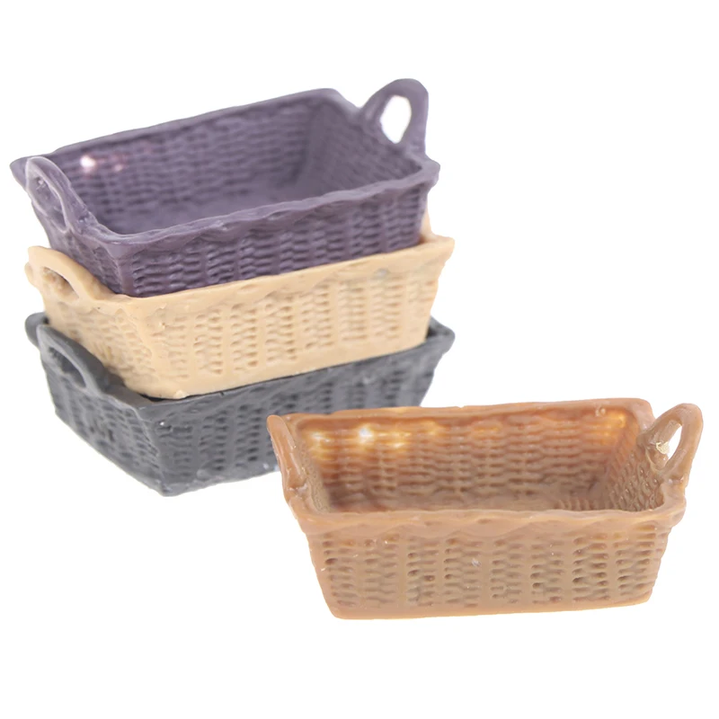 Mini panier de rangement en résine de maison de courses, accessoires de modèle, jouets de simulation, fournitures de décoration pour la maison, beurre, 1PC, 1:12