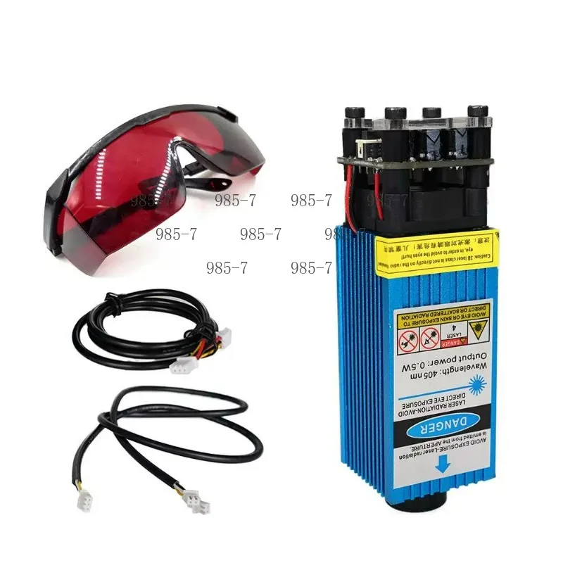 TTL/PWM Control Laser Diode+Glasses, 450nm 33mm Adjustable Focus Blue Laser Module for Engraving and Cutting