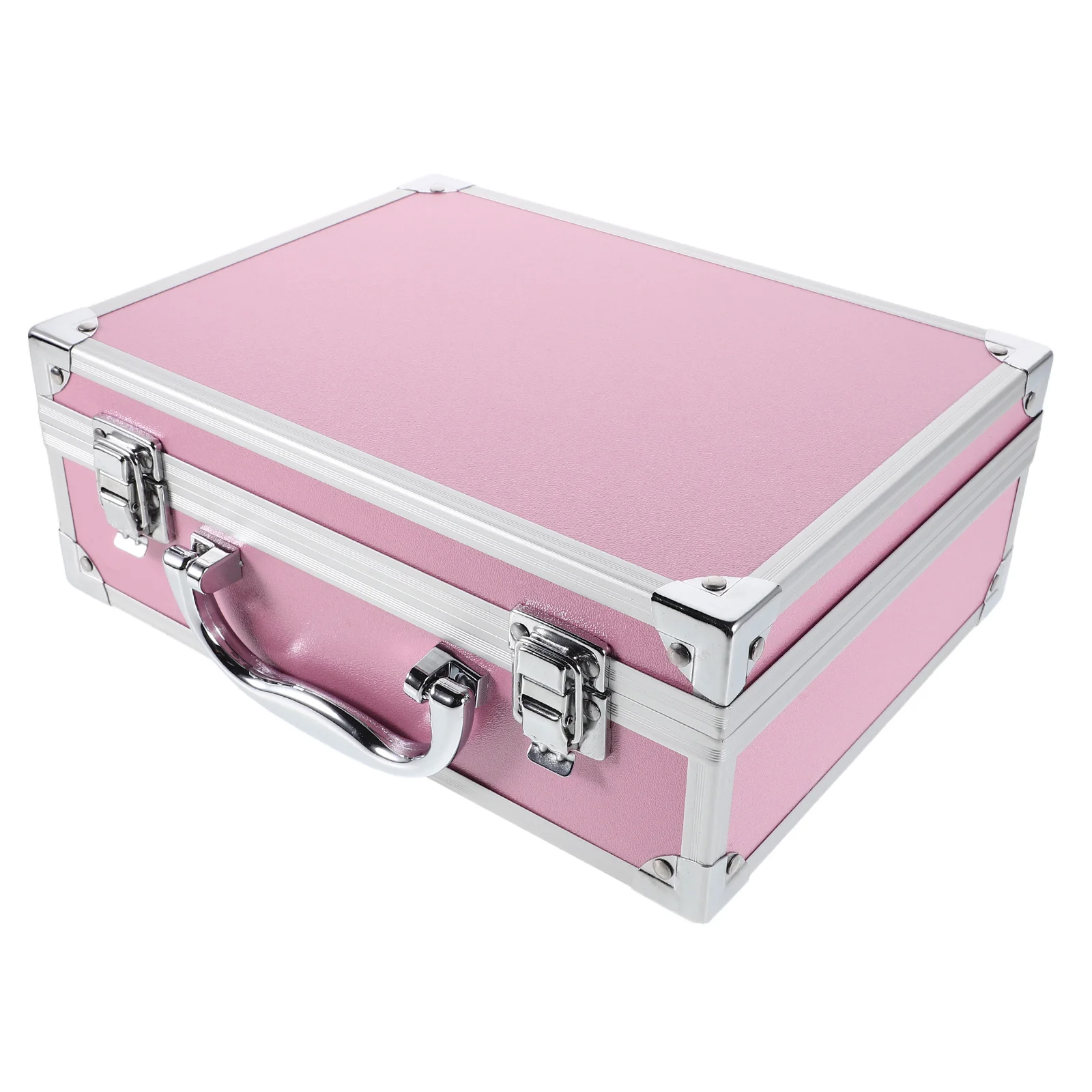 Large Makeup Bag in Metal Case Aluminum Suitcase with Foam Insert Portable Tool Box for Travel Medical or Use