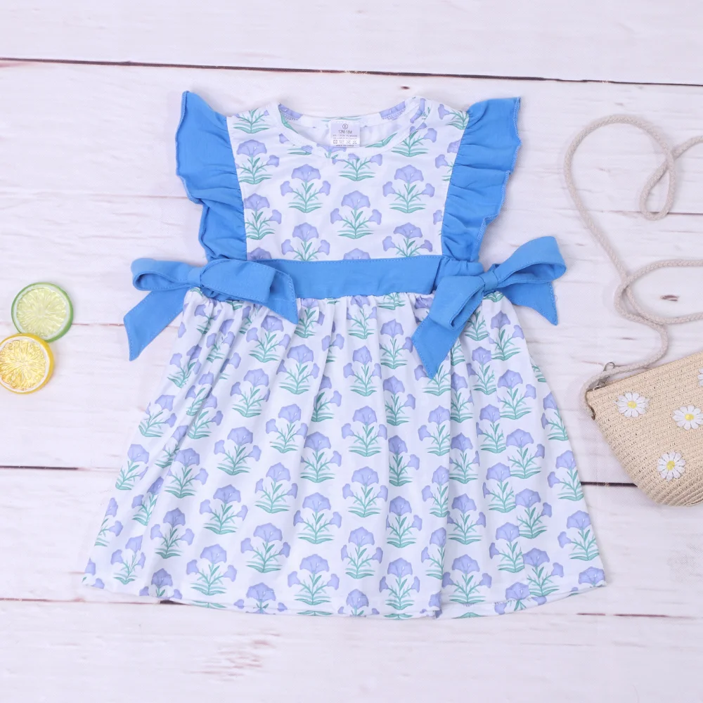 

New Arriving Baby Girls Morning Glory Dress One Piece Clothes Bluey Bodysuit Floral Sweet Skirt Sleeve 1-8T Toddler Girl Outfits