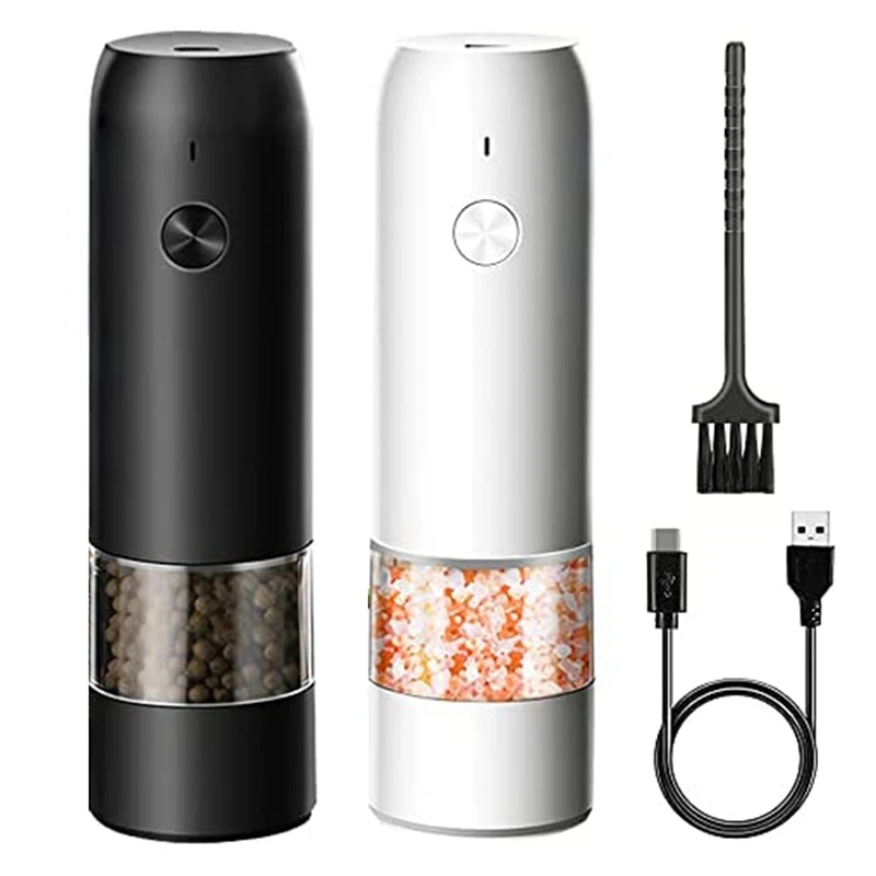 Pepper Mill Electric Salt And Pepper Mill USB Rechargeable Spice Mill Automatic Operation Ceramic Grinder