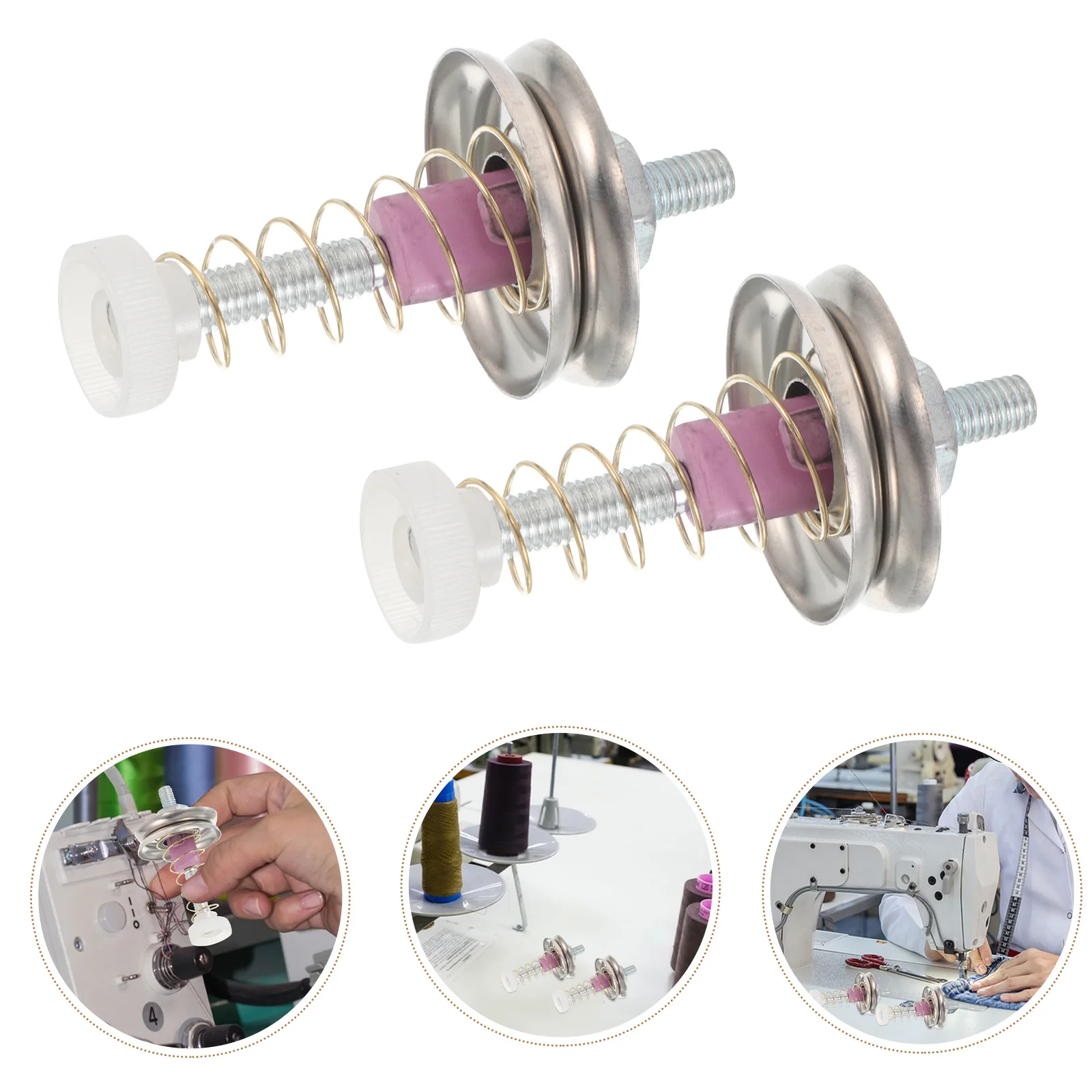 

5pcs Stainless Steel Ceramic Knitting Machine Tensioner Yarn Control Tool Thread Tension Hook for Textile Weaving Machines