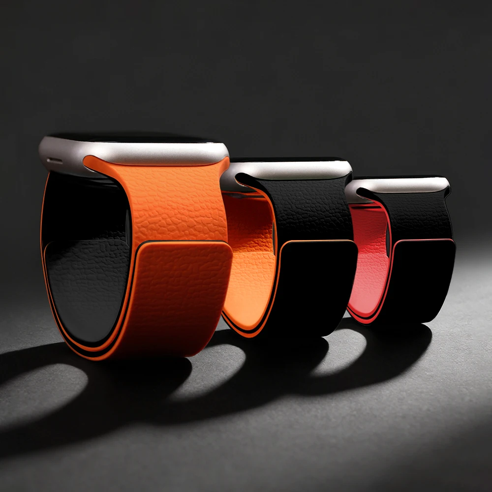 Magnetic Silicone Strap For Apple Watch Band 40mm 44mm 42mm 45mm 49mm 46mm Correas Bracelet IWatch Series 11 10 SE3 9 8 Ultra 3