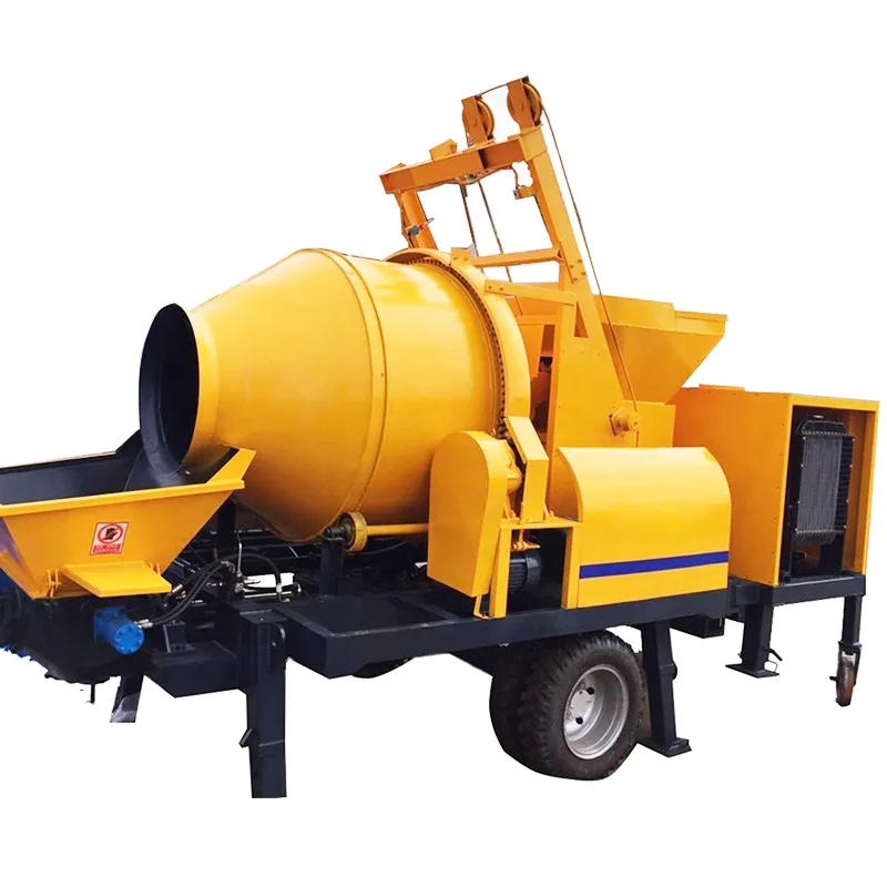 Portable Diesel Concrete Construction Equipment Used Hydraulic Concrete Mixer with Pump 30-40m3/h Low Cost Concrete Mixer Pump