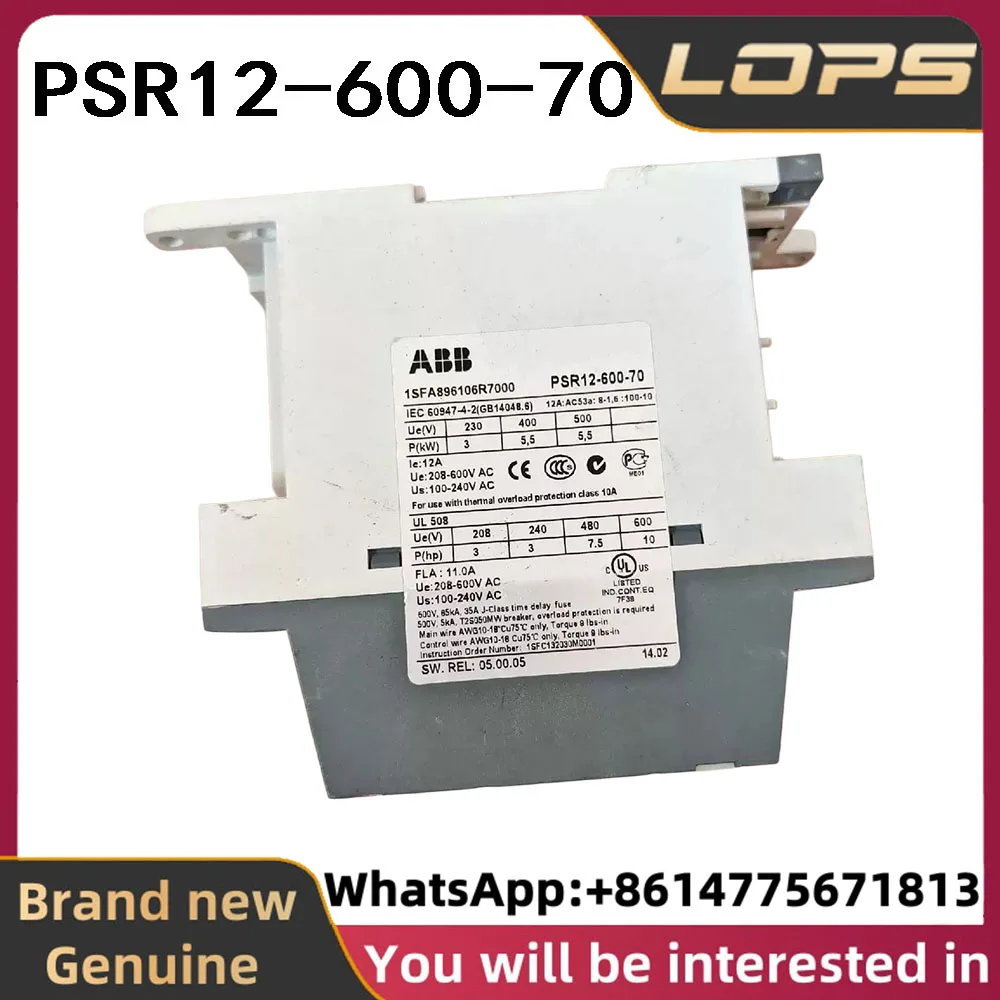 PSR12-600-70 ABB Power 5.5Kw 1SFA896106R7000 Soft Starter, In stock，welcome consult