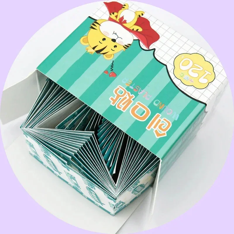 120/100pcs/suit Kids Cartoon Round Band-Aid Vaccine Syringe Injection Hole Patch Wound Waterproof Wound Protection Tape