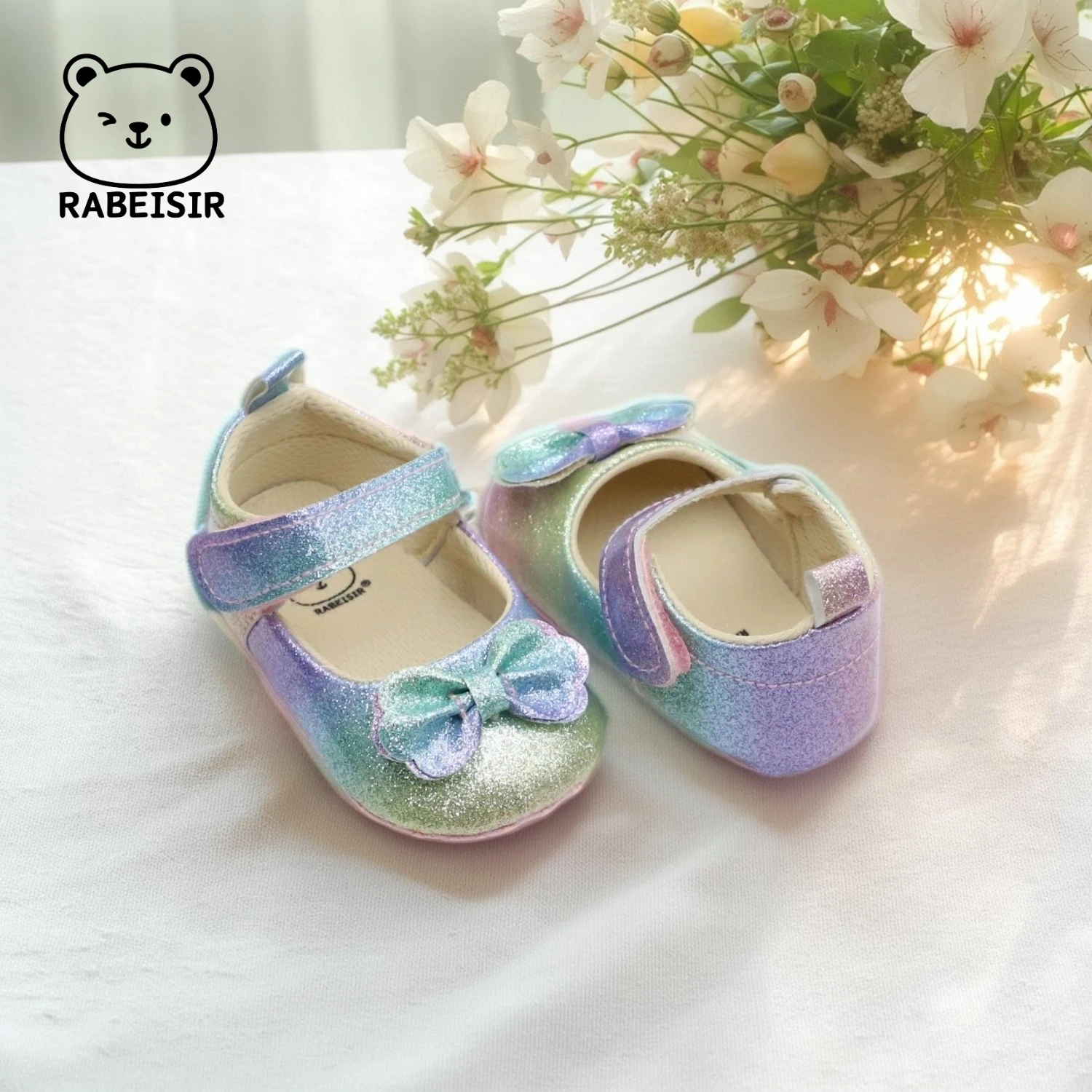 أحذية الأميرة للفتيات الصغيرات أحذية عيد الميلاد من عمر 0 إلى 18 شهرًا أحذية مشي للأطفال بفيونكة عصرية حلوة
