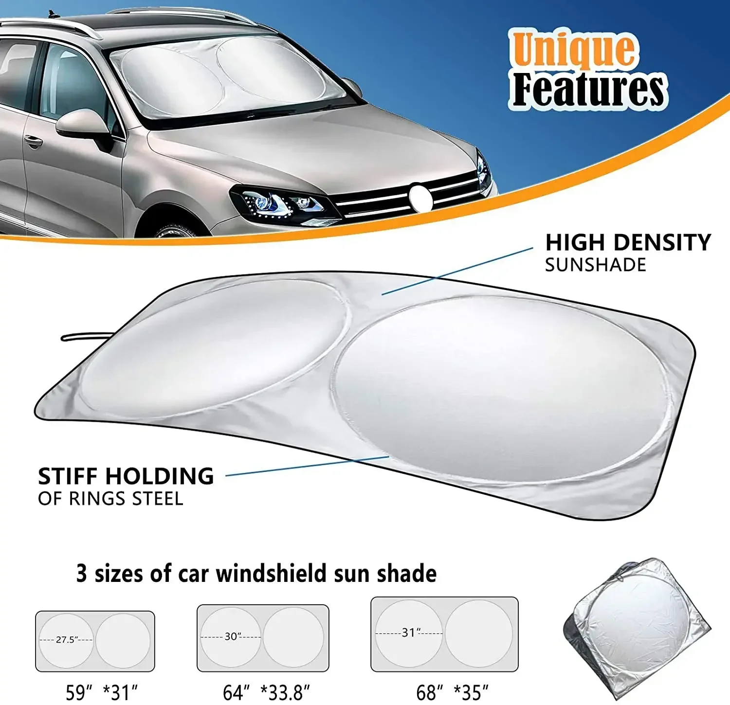 Car Window Sunshade Cover Sun Shade Windshield Visor Protector Windscreen Folding Auto UV Protection Curtain Styling Accessories