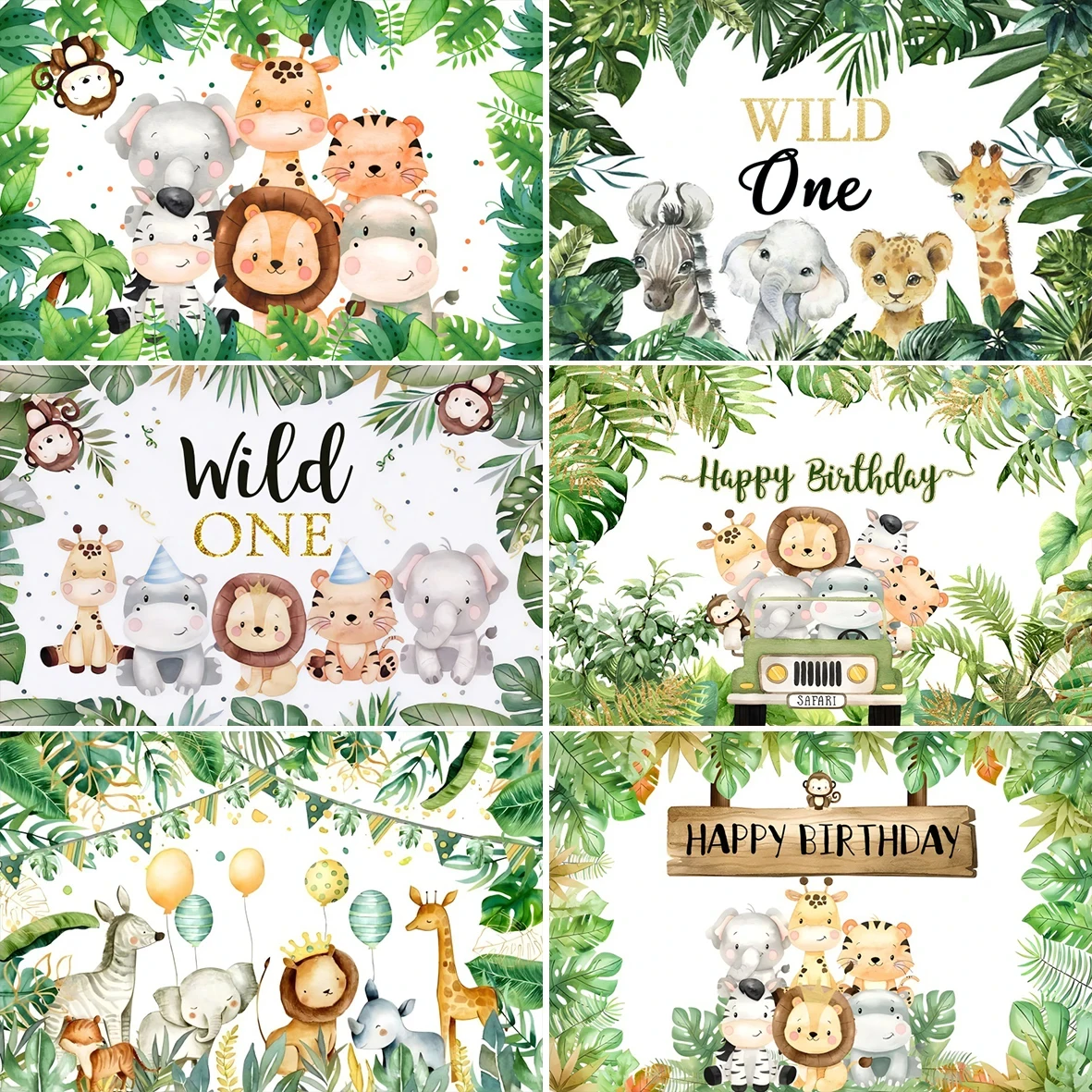 

Jungle Safari Photography Backdrop Kid 1st Wild One Newborn Baby Shower Birthday Party Photozone Family Shoot Photo Background