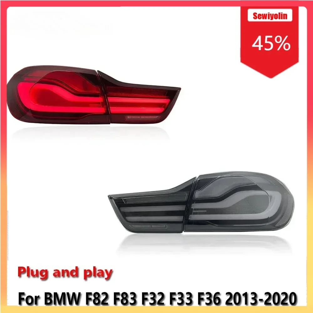 

Автомобильные светодиодные задние фонари, аксессуары для BMW M4 F82 F83 F32 F33 F36 2014-2020, автоматический задний противотуманный фонарь DRL, заглушка стоп-сигнала поворота