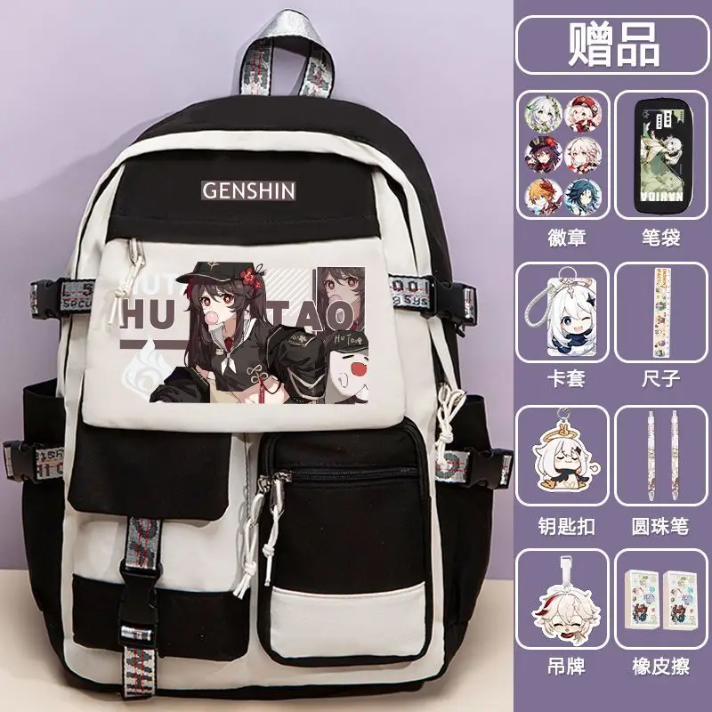 Anime Genshin Impact 2025 New Model Elementary Middle School Boys And Girls Large Capacity Lightweight Double Shoulder Backpack