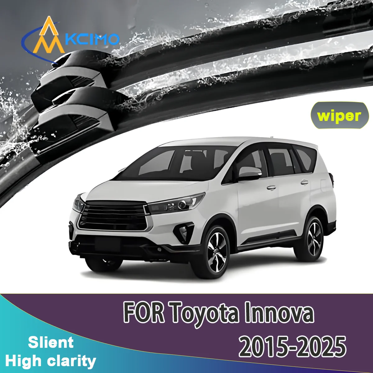 

2pcs Quality Windscreen Silent Black Car Rain Brush Suitable for Toyota Innova AN140 2015-2025 Toyota Kijang Innova Front Wipers