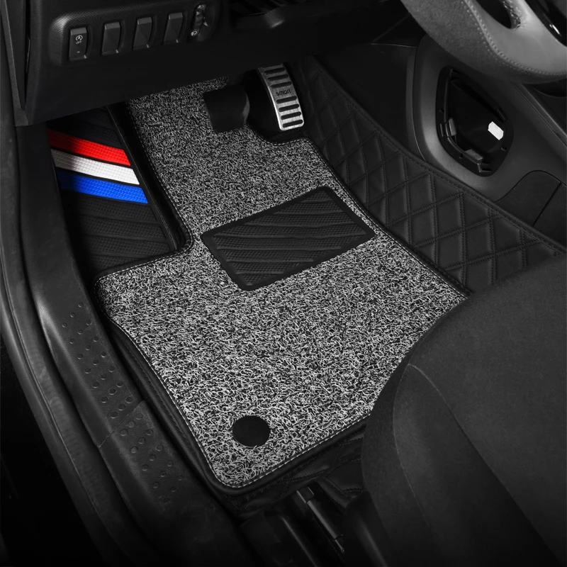 

Leather Wire Car Floor Mats For Smart 453 Fortwo Forfour Double Layer Carpets Rugs Foot Pad Auto Interior Floorliner Accessories